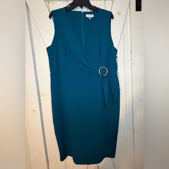 Calvin Klein Dresses & Skirts - Calvin Klein Teal Midi Dress with Ring Detail